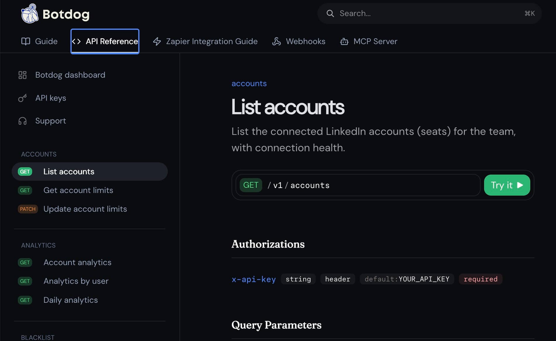 Replying through the Botdog API works for leads who wrote first screenshot