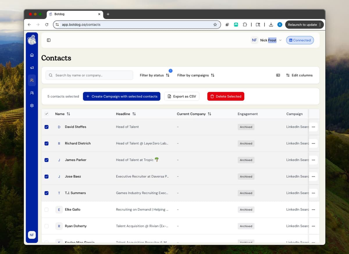 Export LinkedIn Contacts to CSV