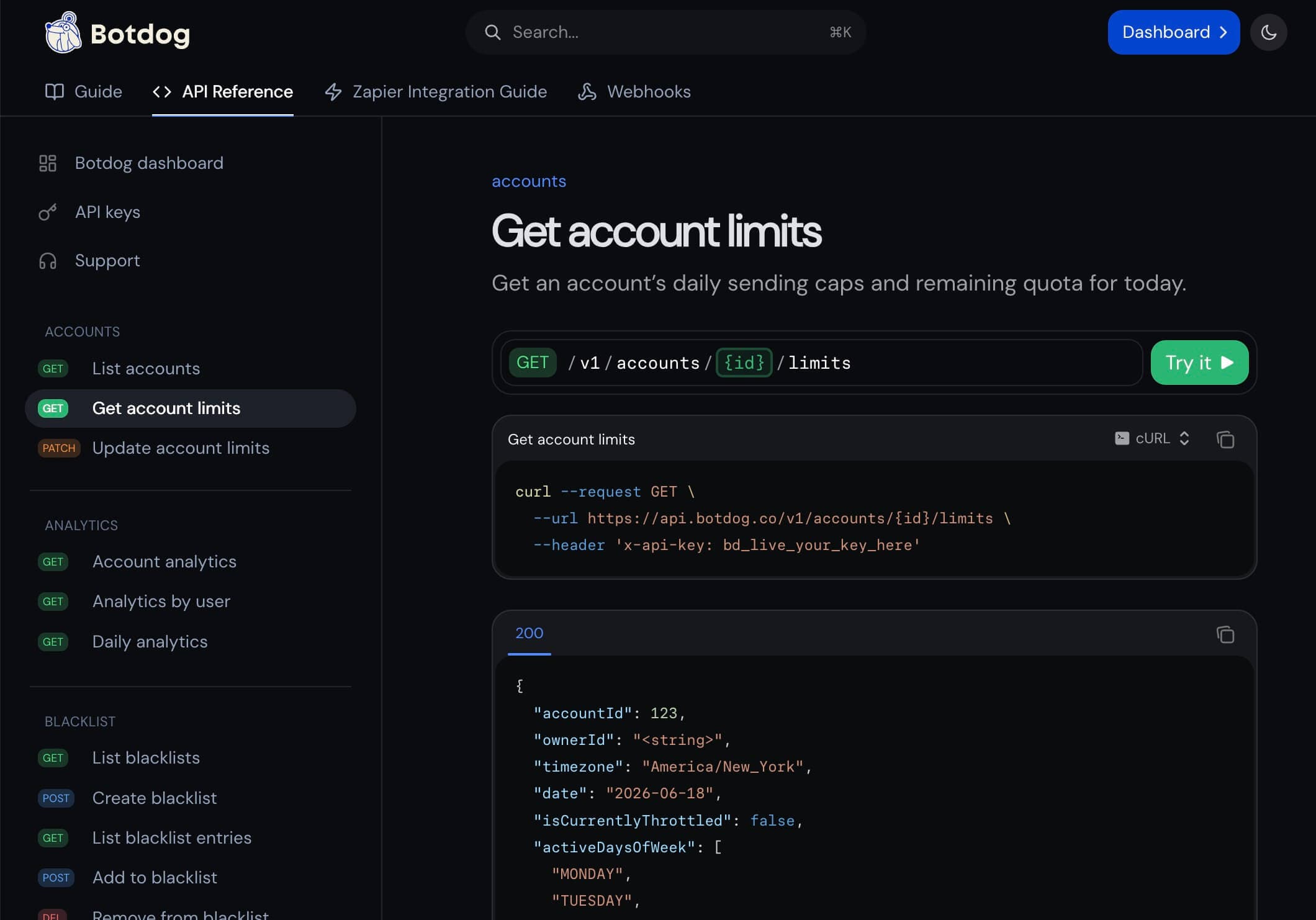 Fixed Number and Yes/No Fields in the API Reference screenshot