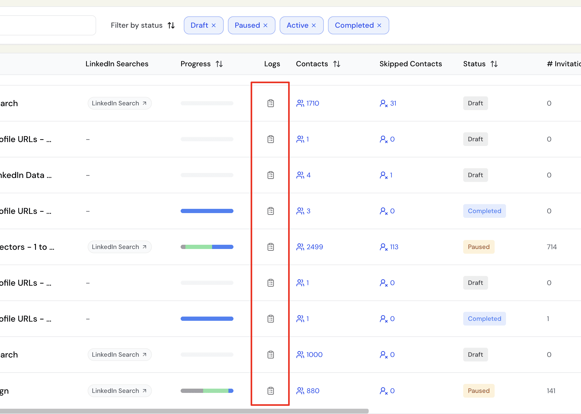 Campaign Activity Logs: Check in on any campaign without losing your place screenshot