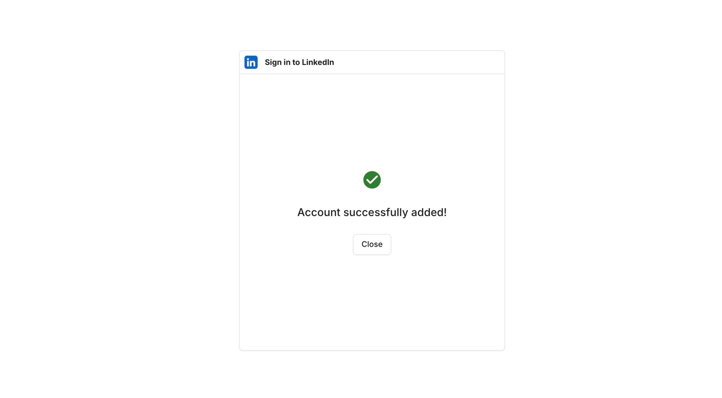 Campaigns start as soon as your LinkedIn account is connected screenshot
