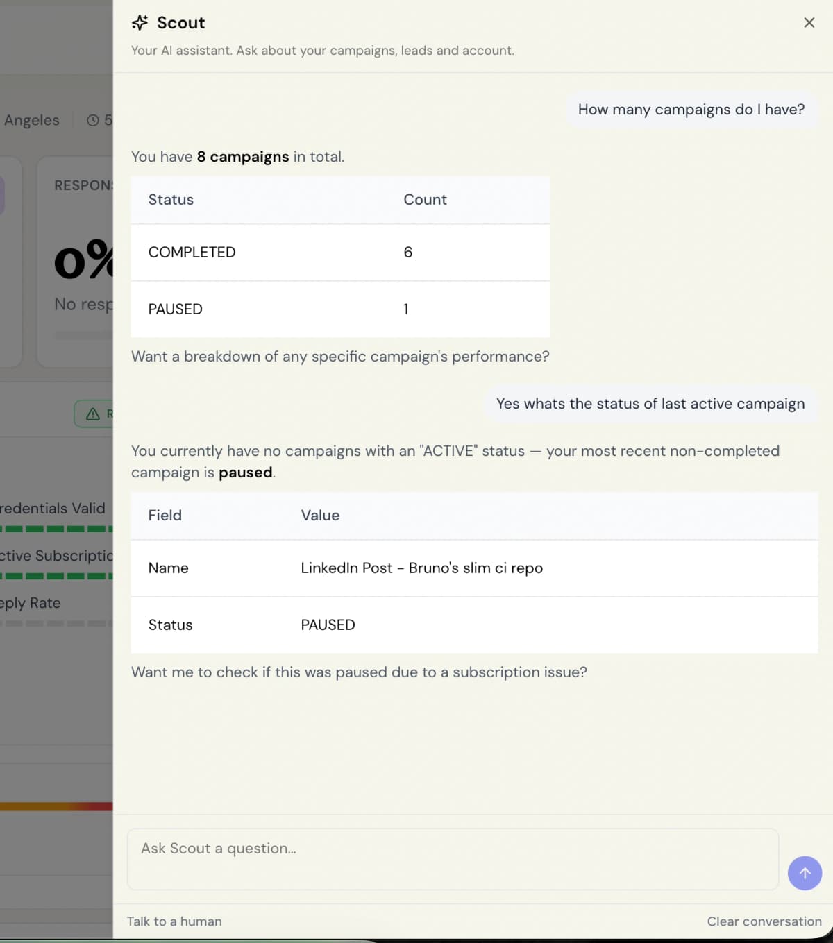 Scout, your in-app assistant