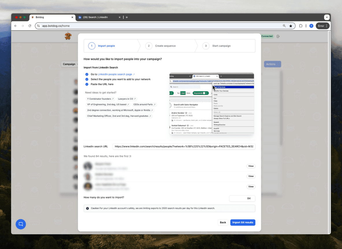 LinkedIn Search Export