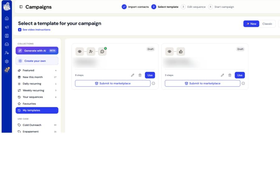 Edit a template you saved and update its steps screenshot