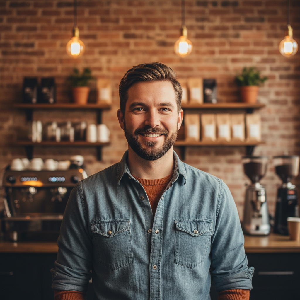Coffee Connoisseur LinkedIn headshot style