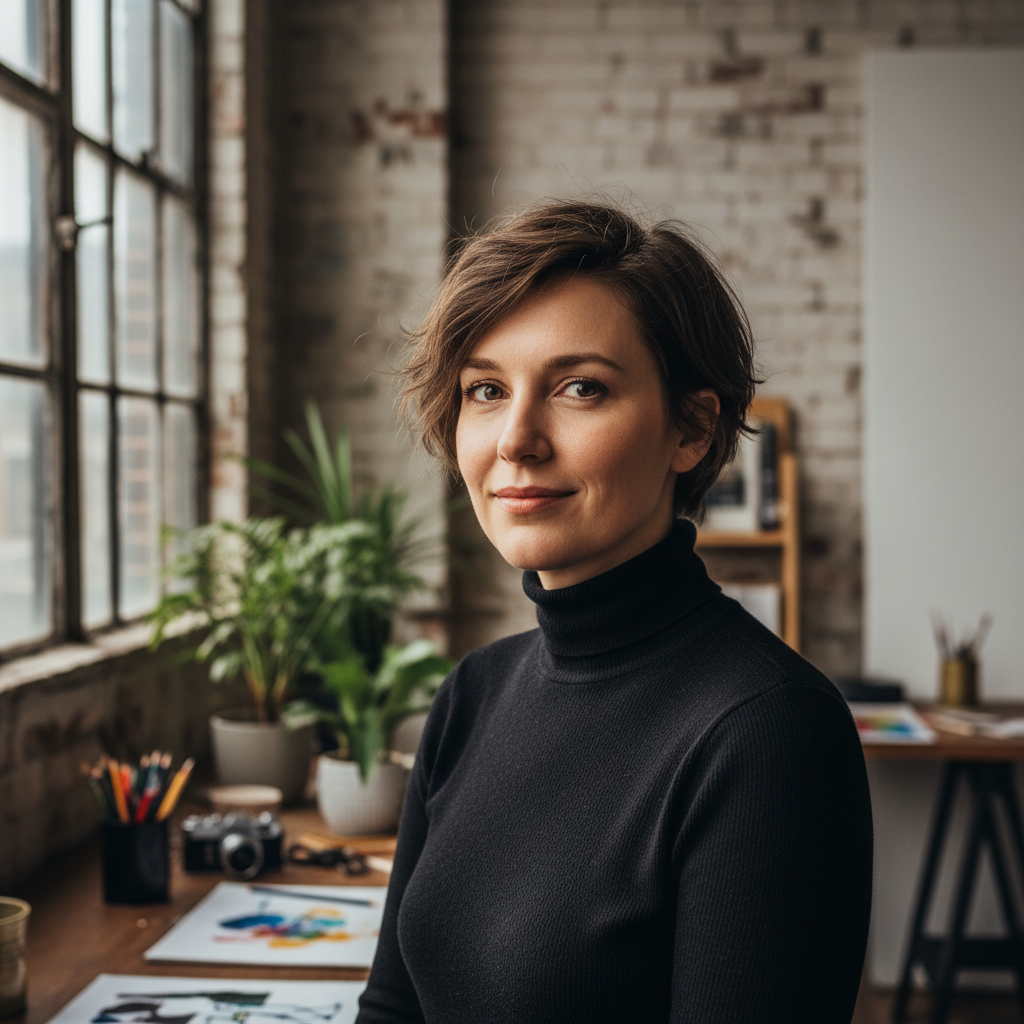 Creative LinkedIn headshot style