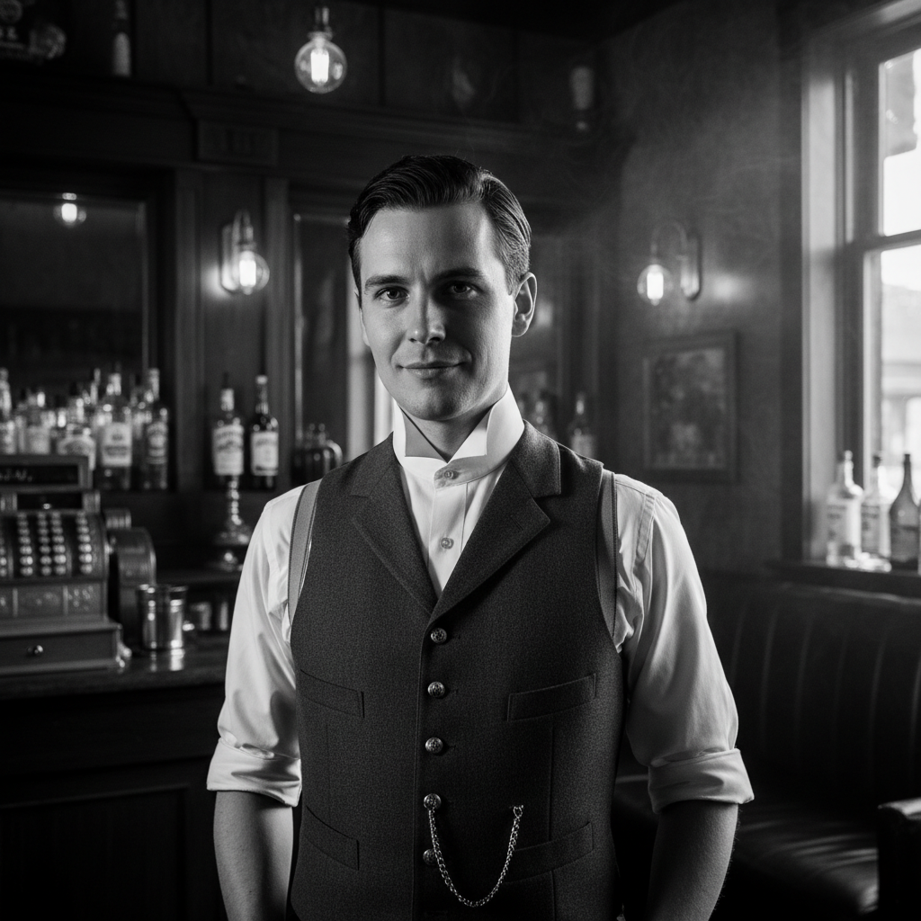 Vintage Saloon LinkedIn headshot style